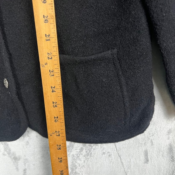 VTG Talbots Womens Cardigan Sweater Jacket Black 100% Wool Button Front  M - Picture 4 of 10